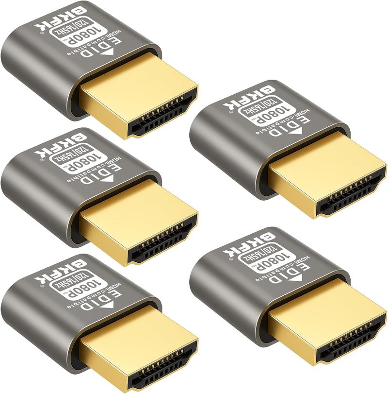 BKFK 1080P@165Hz HDR HDMI Dummy Plug, Headless Display Adapter,Virtual Monitor EDID Emulator,1920X1080@120/144/165Hz(1920X1080@120/165HZ-HDR-5P) - Image 1
